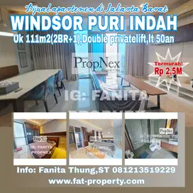 UPER MURAH Dijual Apt Windsor Twr 1 uk 111m2(2BR+1) privatelift lt 50a