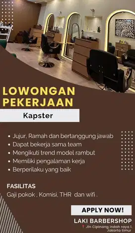 LOKER BARBERSHOP CIPINANG