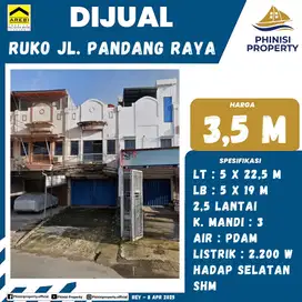 DIJUAL RUKO 2,5 LANTAI DI JALAN PANDAN RAYA COCOK BUAT PERKANTORAN