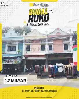 Dijual Ruko 2 Lantai dekat Rumah Sakit Dr Oen Solo Baru