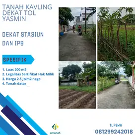 Tanah Kavling Dekat Tol Yasmin Dan Stasiun Bogor Surat SHM