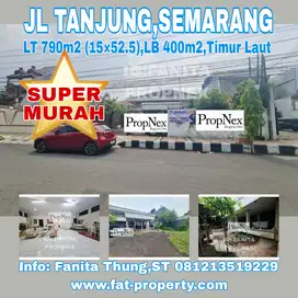 Dijual rumah komersil di Jl Tanjung,Semarang LT 790m2 LB 400m2 ,Timur