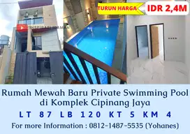 Rumah Mewah Baru Private Swimming Pool di Komplek Cipinang Jaya