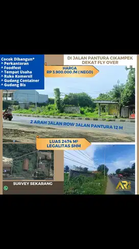 DIJUAL CEPAT TANAH DIJALAN UTAMA PANTURA JL SUDIRMAN CIKAMPEK KARAWANG