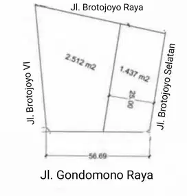 Jual Tanah Unt Gudang Tempat Usaha Brotojoyo & Gondomono Raya Semarang