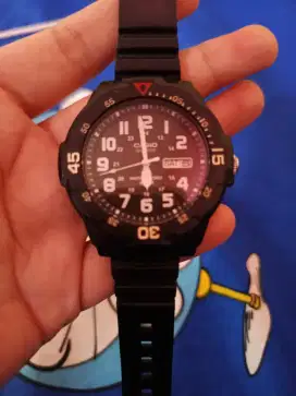 Jam Tangan pria Casio Standard MRW-200H-1BVDF MRW200H Black Resin Band