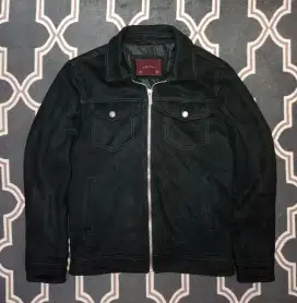 Jaket Zara man Bikers Riding Trucker leather suede