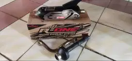 Kenalpot R-One Kondoman sarteng, L26-28 moncong shijiro out scoopy