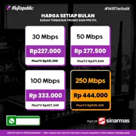 Promo Wifi MyRepublic Jabodetabek
