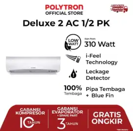 PROMO AC baru Polytron 1/2 PK sudah sama pasang