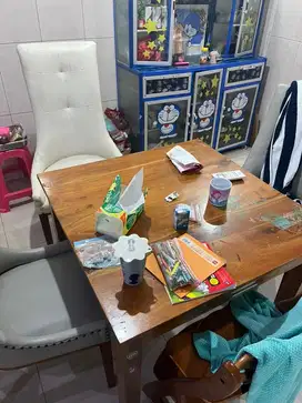 Meja makan kayu jati 90 x 90