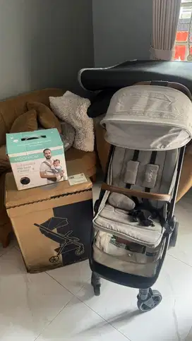 Stroller Nuna TVRL / Travel warna Hazelwood , BONUS Hip Seat Mooimom