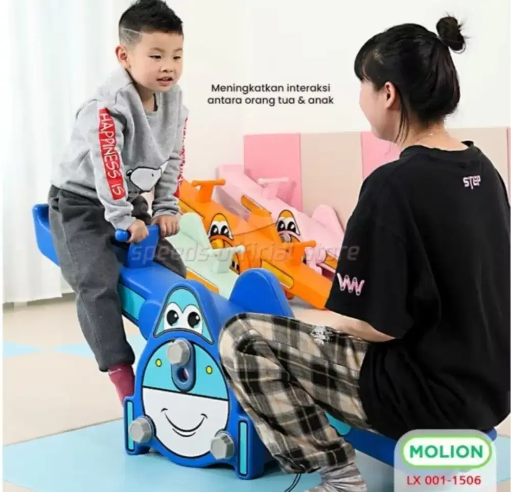 Jungkat jungkit anak warna biru