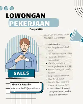 Di Butuhkan Sales Counter / Sales Executive