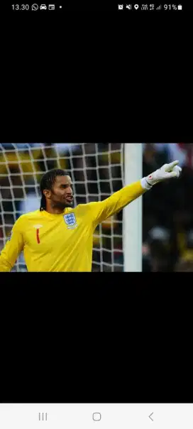 Jersey GK Inggris,d pakai David James