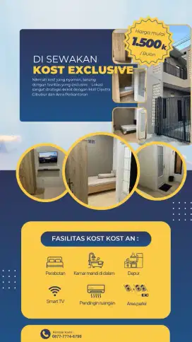 Disewakan Kost Exclusive Dekat Mall Ciputra Cibubur