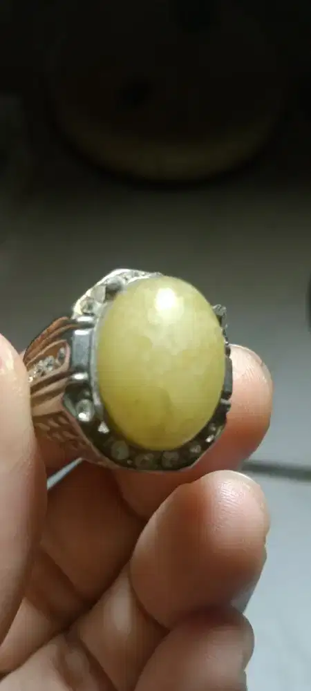 Jual batu cincin akik cempaka kuning asli batu ring 8/9
