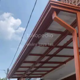 Kanopi carport atap alderon upvc mewah rangka hollow galvanis