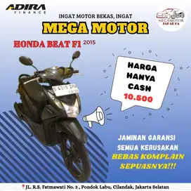 HONDA BEAT F1 TAHUN 2015 HANYA CASH, JAMINAN GARANSI & BEBAS KOMPLAIN