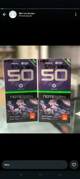 INFINIX NOTE 50PRO RAM 8+8/256 PALINGMURAH