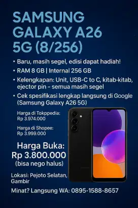 SAMSUNG A26 5G (8/256) NEW SEGEL