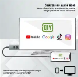 Penyambung Dr HP ke TV Layar komputer Monitor Type C to HDMI New segel