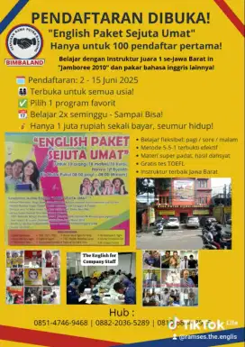 Kursus Bhs.Inggris Paket Sejuta Umat