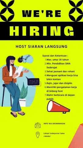 Lowongan pekerjaan host live