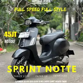 Piaggio Vespa SPRINT NOTTE 150 IGET ABS LED 2019 WARNA HITAM DOFF