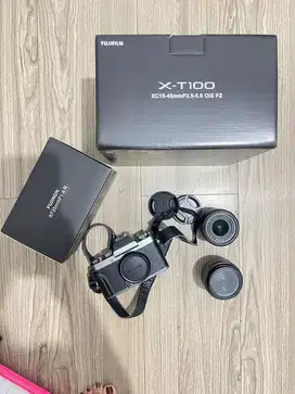 Kamera Mirrorless Fujifilm X-T100 Kit Zoom Lens and Fixed Lens