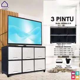lemari tv plastik merk akako swing panda Warna putih