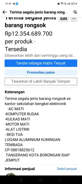 Terima barang bekas ex kantor sekolahan