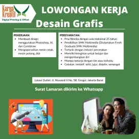 LOWONGAN PEKERJAAN DESAIN GRAFIS DI GROGOL FRESH GRAD OPEN MAX 25TH