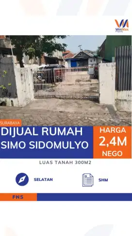 Dijual! Tanah + Rumah Simo Sidomulyo Surabaya, Lokasi Strategis Kota