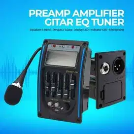 Preamp Amplifier Gitar EQ Tuner dengan Microphone