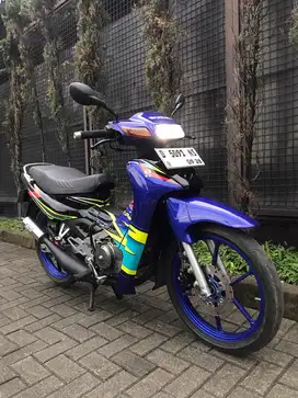 Satria 120 RU 2 Tak Lumba 2003 Biru Hitam SS Komplit mulus