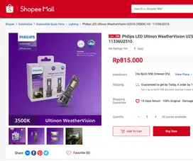 lampu mobil philips LED