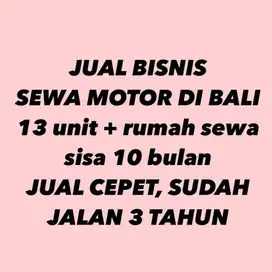 JUAL USAHA BISNIS SEWA MOTOR DI BALI