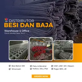 Besi beton SNI, Wiremesh, Bondek, Siku, Cnp, Unp, Wf, Bendrat.