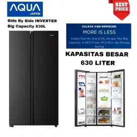 AQUA Kulkas Side By Side JUMBO 630 Liter - INVERTER AQR695IM(BK) H-DEO