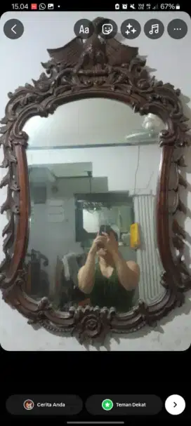 Cermin Kayu Jati Ukir