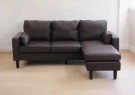 Sofa L Bahan Kulit