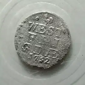 Koin Langka 1752 WESTFRIES 2 STUIVER BELANDA KOLEKSI PERAK MURAH