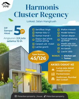 Rumah Cluster Cantik Hangtuah