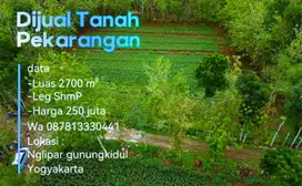 DIJUAL TANAH ISTIMEWA LUAS 2700M² HARGA 250 JUTA