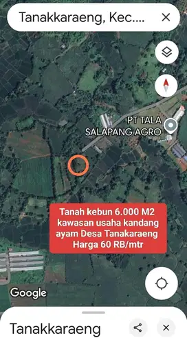 Tanah Kebun 6.000 M2 Desa Tanakaraeng, Dekat Bilibili Gowa