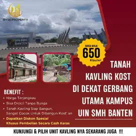 Tanah Kavling Dekat KP3B & UIN Banten Palima.