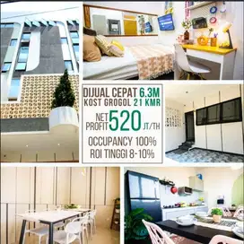 Dijual Rumah Kost 21 Kamar Full Terisi Roi 10% per Thn di Grogol