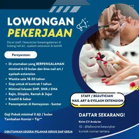 Staff Nail Art Mani Pedi & Beautician Eyelash Extension, Lash Lift