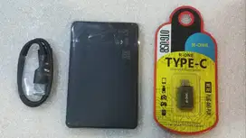 Harddisk External 500 GB, USB 3.0, Kesehatan HDD 100% + OTG Type-C